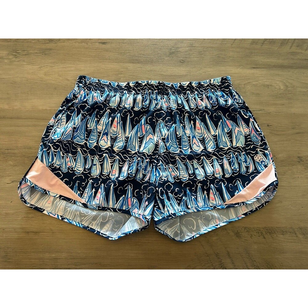 Lilly Pulitzer Luxletic Ocean Trail Low Tide Navy Sails Shorts Size XS
